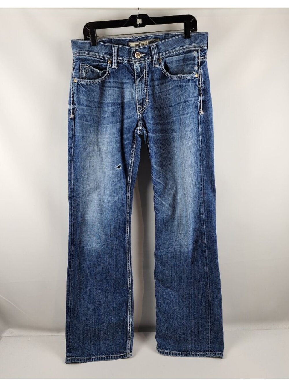 BKE Buckle Jeans Men 32L Justin Bootcut Vintage Classic Relaxed Denim Distressed